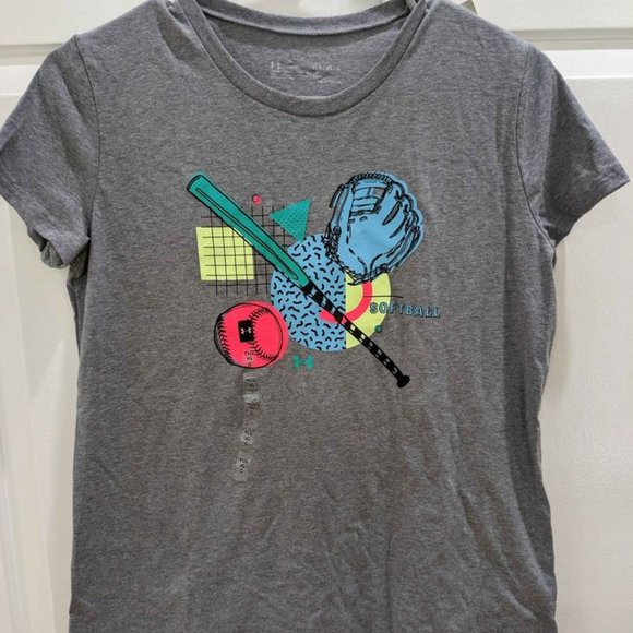 Under Armour Tee- Softball - Girl's Size Large - Picture 1 of 4